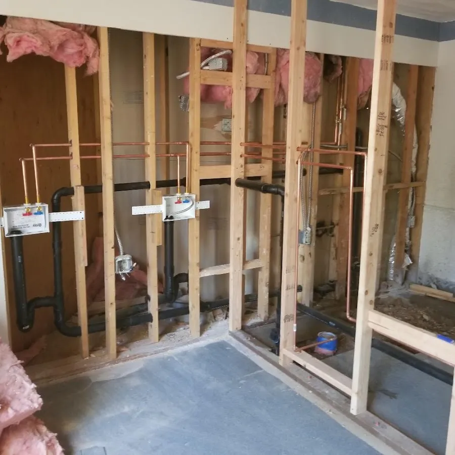 Copper pipe rough-in and plumbing installation in Alton